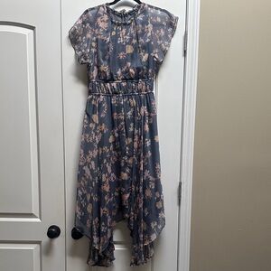 French Connection Floral Dress - Blue and Pink